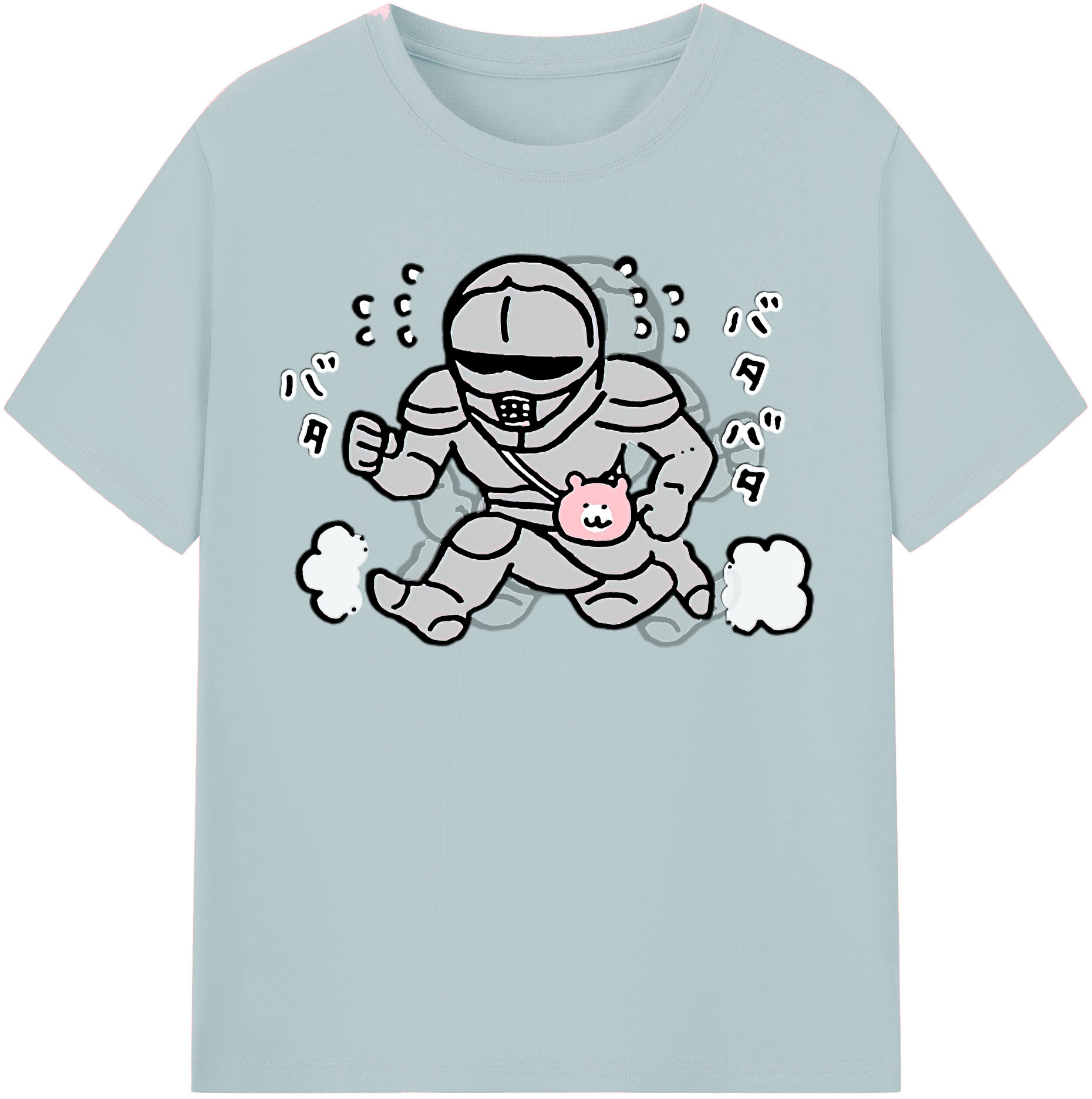 （画像用） ちいかわ 労働の鎧さん Chii-kawa Mr. Armor of Labor 綿100％半袖Tシャツ（フロントプリント）